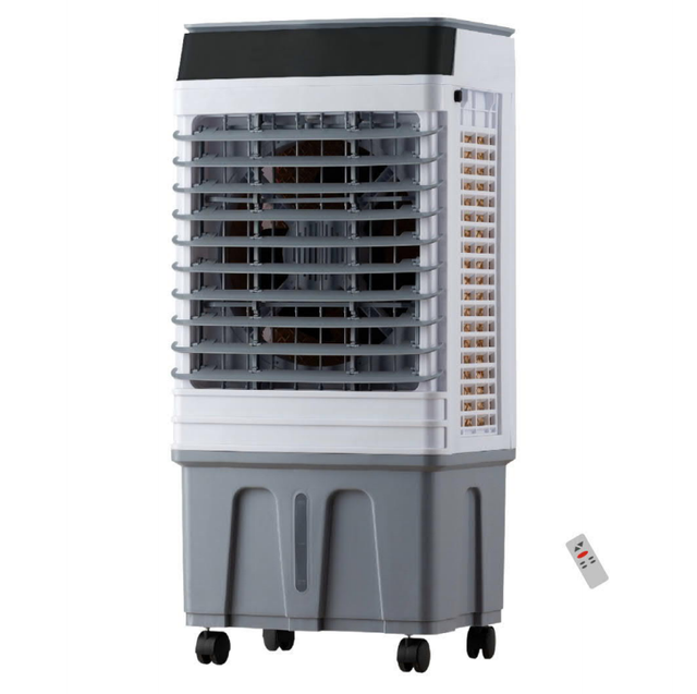 25L Floor Standing Water Evaporative Air Cooler Fan Remote Control 3 Speeds Ice Crystal Box Timing Oscillation Energy Saving