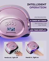 Lampe à ongles UV LED 288W haute puissance, séchage rapide, design violet électroplaqué, 4 minuteurs, capteur automatique, pour salon, usage domestique, manucure DIY