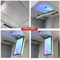 Support TV motorisé rétractable JGST, personnalisé, pour plafond, avec télécommande, pivotant, en acier, pour téléviseurs de 75 pouces, vertical/horizontal