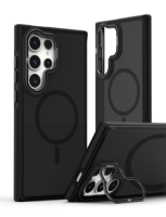 Geschikt voor Samsung Galaxy S26 Ultra telefoonhoesje, nieuwe matte hoes met verborgen camera standaard, volledige bescherming, valbestendig, magnetisch opladen