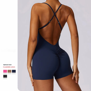 Body de una pieza ligero con tirantes cruzados para mujer, ideal para verano, gimnasio, yoga, correr y uso casual. - Product Image 4