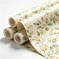 Papier peint floral élégant de petite taille pour la décoration murale de la chambre de fille, auto-adhésif, pelable et repositionnable, imperméable, en vinyle
