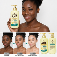 Private Label 500ml AHA Fruit Acid Bodylotion Verlichtende Hydraterende Vitamine C Whitening Bodycrème voor Donkere Huid