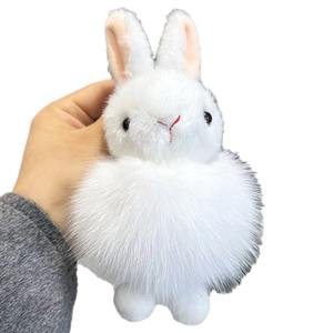 प्यारा खरगोश कार कीचेन पेलेंट असली लोमड़ी बैग बैग बैग बैग फर बॉल उच्च गुणवत्ता वाला पेलेट - Product Image 5