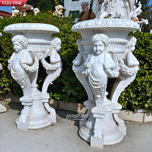 Vasi per Fiori in Marmo Naturale di Grandi Dimensioni con <span class=keywords><strong>Testa</strong></span> di Capra per Giardino Esterno - Product Image 6