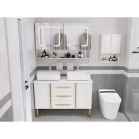 Meuble de toilette moderne de luxe haut de gamme en contreplaqué de bois meuble de salle de bain tiroirs pour appartement espaces résidentiels pour