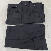 Combinaison de travail d'extérieur, noir, bleu foncé, uniforme tactique de sécurité à manches longues, coton polyester, logo personnalisé, unisexe