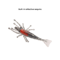 Leurre souple bionique crevette en PVC et silicone OEM DW23 pour saumon, bar, rivière, lac, ruisseau, eau douce/eau salée, tête de jig coulante
