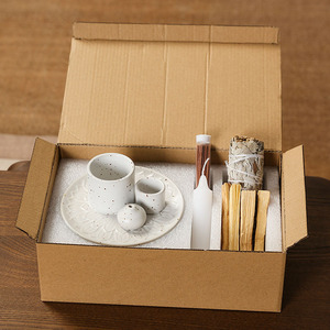 Ensemble de bougeoirs bleus effet four émaillé, style nordique, avec <span class=keywords><strong>palette</strong></span> en <span class=keywords><strong>bois</strong></span> sacré de sauge, décoration d'ambiance pour la maison, semi-artisanal - Product Image 2
