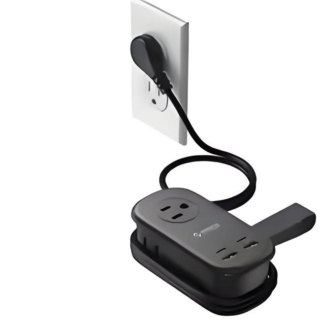US Plug Power Strip 3AC Outlets Multitap Socket Extension Cord Fast Charging USB Type C PD 65W Travel-friendly 3AC USB