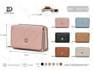 Portafoglio da donna con cerniera a tre pieghe, dimensioni ridotte, materiale PU, stile minimalista - Product Image 1