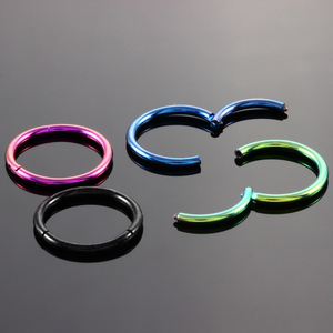 Anneau de Nez Lisse Or Personnalisé 20G, Piercing d'Oreille pour Femme, Anneau de Segment en Acier Chirurgical Médical, <span class=keywords><strong>Bijoux</strong></span> Percés à la Mode - Product Image 3
