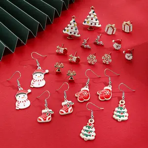 Рождественские серьги рождественские шпильки набор с бриллиантами снежные колокольчики рождественские серьги