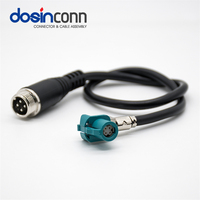 Cable LVDS para Automóvil, Conector de Datos de Velocidad, HSD Z Code, 4 Pines Hembra a GX12 4 Pines Macho