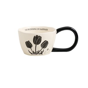 Nuova Tazza da Viaggio in Ceramica di Design Retrò Americano per Coppie, con Manici Grandi a Forma di Orecchie, per Colazione e Caffè - Product Image 4