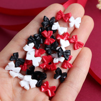 30 pièces/boîte, vente en gros, breloques pour ongles Kawaii, nœud papillon, design 3D, fleur en résine acrylique, nœud papillon en résine pour nail art