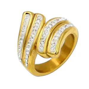 Модные кольца на палец в популярном стиле, кольцо из нержавеющей стали для женщин с бриллиантами, ювелирные изделия