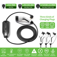 Pengisi Daya EV Portabel Tipe 2 Standar Eropa Daya Keluaran 2.3kW Berperingkat IP66 Plug & Charge Bersertifikasi CE Untuk Penggunaan di Rumah