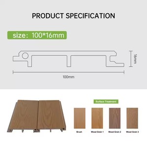 Panneau de décoration extérieur en PVC co-extrudé, matériau neuf de haute qualité, 100*16 ASA, pour plafond et mur, WPC. - Product Image 3