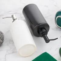 Longan Botol Parfum Keramik, Dispenser Sabun Cair Keramik Putih atau Hitam untuk Pompa Kamar Mandi