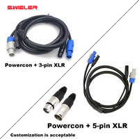 Câble de contrôle d'éclairage 2M Power Dmx 512 3pin 20a 13awg Hybrid Powercon Dmx Cable Stage Light Wire Xlr Connector DMX Hybrid Cable