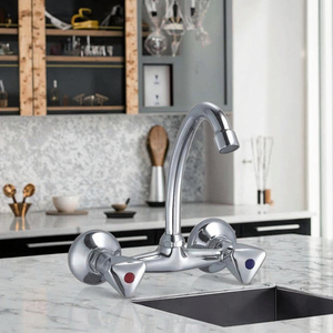 Sanitari a parete a doppio manico lavello <span class=keywords><strong>cucina</strong></span> miscelatore <span class=keywords><strong>rubinetti</strong></span> e <span class=keywords><strong>rubinetti</strong></span> acqua flessibile - Product Image 1