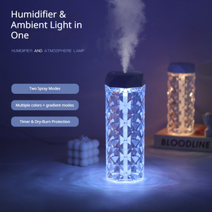 Máy tạo độ ẩm bằng hơi nước thủy tinh RGB 7 màu ánh trăng lớn, chống khô, di động, USB Type-C, tích hợp đèn ngủ, trị liệu hương thơm - Product Image 4