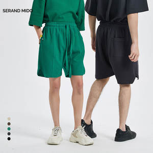 Pantalones cortos deportivos holgados con logotipo personalizado para hombre, mezcla de algodón y poliéster para atletismo y ropa de calle - Product Image 1