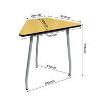 Meubles scolaires modernes et durables à hauteur fixe, table d'étude pour étudiants, table d'activité en classe, formation, table triangulaire collaborative