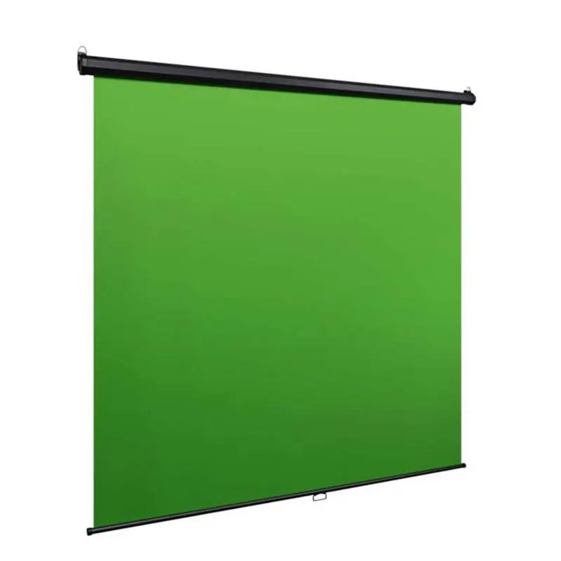 Mountable Wall-Mounted Retractable Manual Chromakey Panel Green Screen Pull Down Background Backdrop For Live Stream Video Game