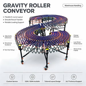 Convoyeur à rouleaux de roue de patin de déchargement télescopique flexible par gravité industrielle - Product Image 1