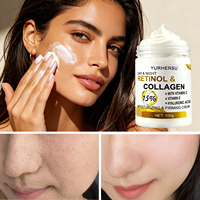 Crème hydratante raffermissante au rétinol et au collagène avec vitamine C, E, acide hyaluronique et extrait de Centella Asiatica pour le soin quotidien jour et nuit