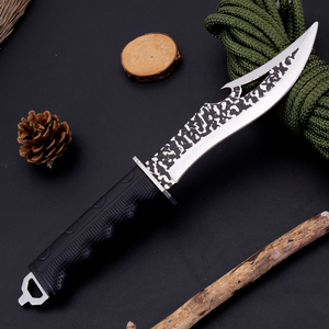 Couteau de survie et de chasse à lame fixe 3Cr13 avec poignée en TPR de qualité industrielle, revêtement noir, pour camping en extérieur, avec étui, OEM - Product Image 3