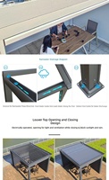 Pavillon intelligent électrique en alliage d'aluminium imperméable pour cour, villa, terrasse et jardin, directement de l'usine Xiamao