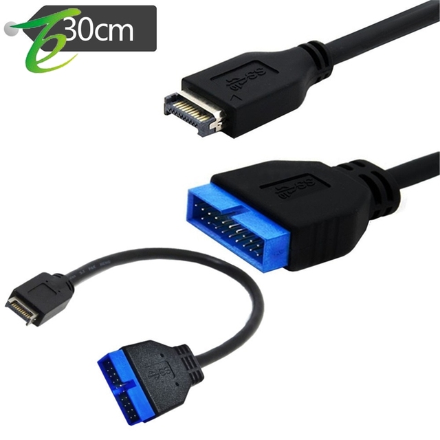 USB3.1 to USB3.0 Compatible Black Adapter Cable for ASUS Gigabyte Computer Hosts, 20-pin Extension Cable