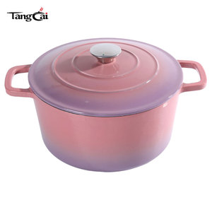<span class=keywords><strong>Cocotte</strong></span> en <span class=keywords><strong>fonte</strong></span> émaillée au design moderne et écologique, compatible four et plaques à gaz/à <span class=keywords><strong>induction</strong></span>, ustensile de cuisine polyvalent - Product Image 4