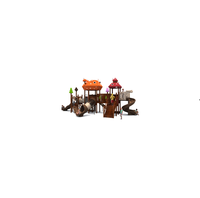 Toboggan en bois pour enfants, structure de jeu extérieure combinée pour maternelle, école maternelle, parc d'attractions, complexe hôtelier, équipement de jeu communautaire