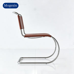 Fauteuil de salon moderne en cuir sans accoudoirs, chaise de salle à manger pour petits espaces, usage commercial, design simple, mobilier de bureau et d'hôtel - Product Image 4