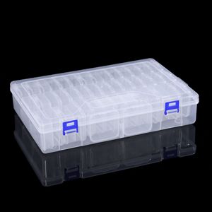 Petite boîte de rangement en plastique pour bijoux, avec compartiments, couvercle à charnière, conteneur rectangulaire pour fournitures artisanales, pour l'organisation des colliers - Product Image 2