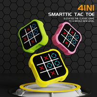 Console de jeux de société puzzle portable rechargeable avec mode silencieux Jeu électronique 4 en 1 Tic Tac Toe pour enfants