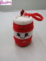 Porte-clés en peluche personnalisé en usine, adorable porte-clés en peluche en forme de glace, de beignets et de gâteaux, porte-clés en peluche de dessin animé, collations pour enfants, jouets en peluche pour la décoration de sac
