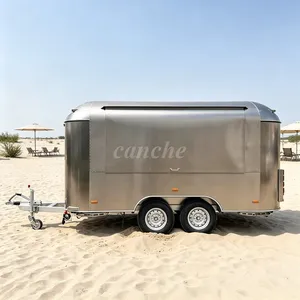 รถขายอาหารเคลื่อนที่ขนาดเล็กแบบยุโรป สำหรับขายฮอทดอก กาแฟ และอาหารอื่นๆ เหมาะสำหรับธุรกิจกลางแจ้ง - Product Image 1