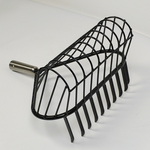 Rastrello per conchiglie resistente con rivestimento in polvere nera, manico in acciaio inossidabile, tipo <span class=keywords><strong>a</strong></span> cestello per la raccolta di molluschi - Product Image 5