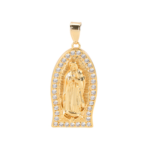14k oro <span class=keywords><strong>Virgen</strong></span> <span class=keywords><strong>de</strong></span> <span class=keywords><strong>guadalupe</strong></span> collar católica <span class=keywords><strong>de</strong></span> <span class=keywords><strong>la</strong></span> religión colgante - Product Image 1
