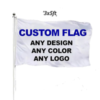 Drapeaux publicitaires extérieurs 90x150cm en polyester sérigraphié multi-tailles avec logo personnalisé