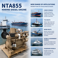 Moteur diesel marin certifié CCS NTA855 pour propulsion marine, 4 temps, 6 cylindres, moteur de bateau de pêche et de transport de marchandises CCEC
