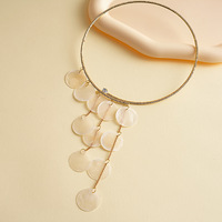 Collier circulaire en coquillage de diamant Kaimei Fashion Jewelry OEM/ODM pour les fêtes, avec fermoir simple et pendentif rond en coquillage – Bijoux