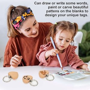 Kits de Manualidades para Niños en Oferta en la UE, Llaveros de Madera con Anillas Separadas para Grabar y Pintar, para Fomentar las Habilidades de Aprendizaje - Product Image 3