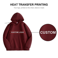 Sweat-shirt à capuche personnalisé avec impression par transfert thermique pour homme, coupe oversize, hiver, en mélange de coton, vente en gros Chine