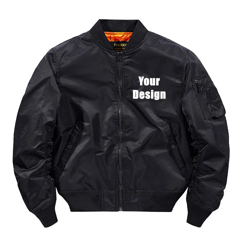 Oem Aangepaste Mannen Jas Borduren Nylon MA1 Vlucht Custom Bomber Jacket Voor Mannen